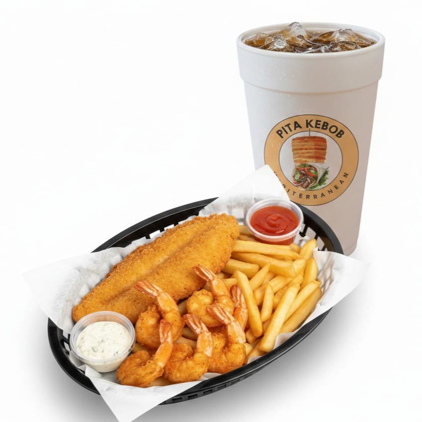 Fried Seafood Dinner Combo.