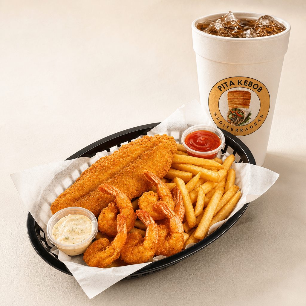 Fried Seafood Dinner Combo.
